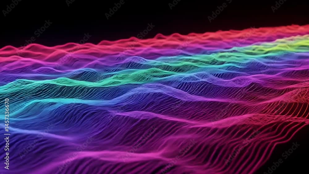 Aufkleber abstract colorful lines forming waves glowing pattern motion background