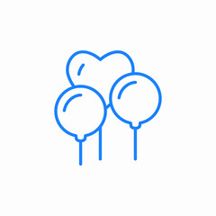 three balloons party icon sign vector