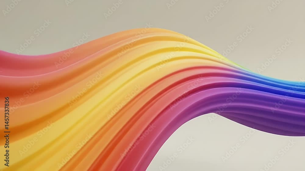 Poster abstract rainbow gradient layers flowing slowly animation background