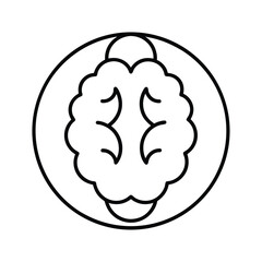 watercolor style brain inside head icon vector art silhouette