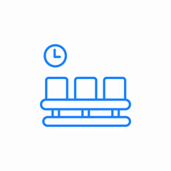 waiting room seats icon sign vector
