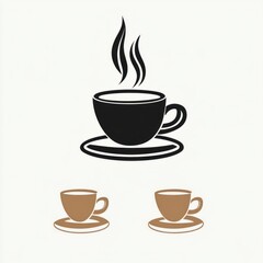 Obraz premium Simple coffee cup icon set