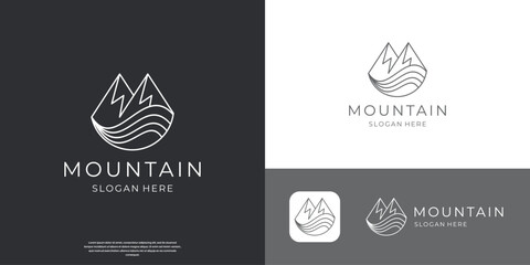 simple mountain business logo design vector template.
