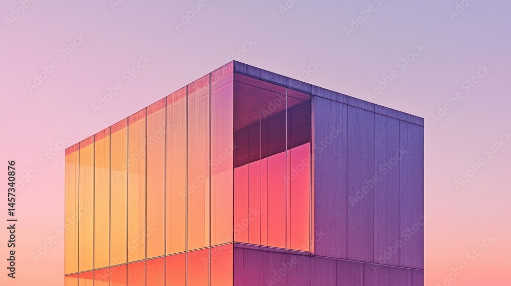 Aufkleber a modern abstract architectural building structure with vivid color gradients