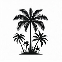 Palm Tree Clusters design for high quality , black and white, stencil print