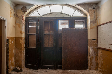 An abandoned historic old manor and palace in Maciejowice in Poland