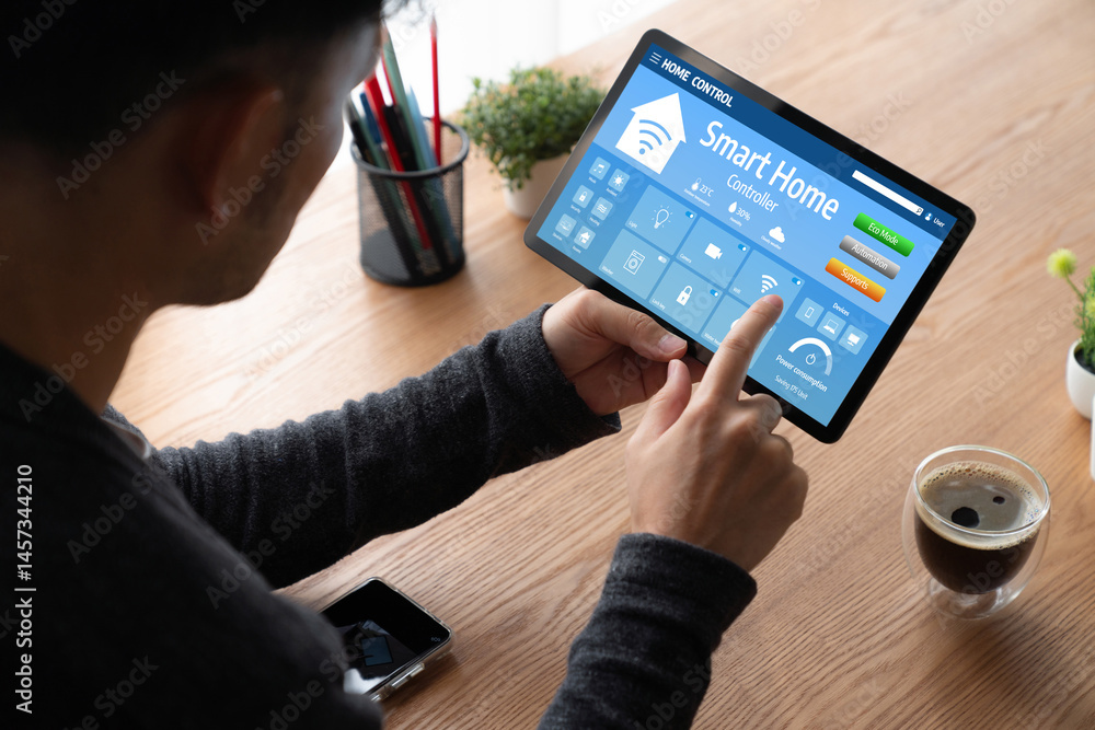 Poster smart home technology, centric remote control system with digital dashboard for air conditioning, sa