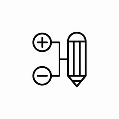 add icon pencil connection icon sign vector