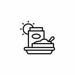 breakfast sun plates icon sign vector