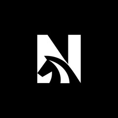 letter N horse logo