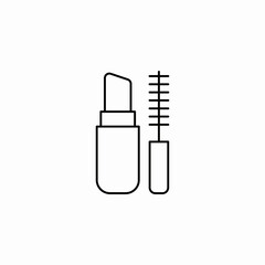 cosmetics mascara lipstick icon sign vector