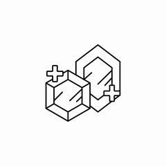 crystal growth addition icon sign vector