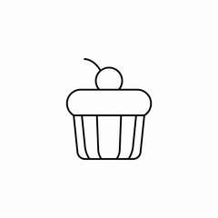 cupcake cherry on top icon sign vector