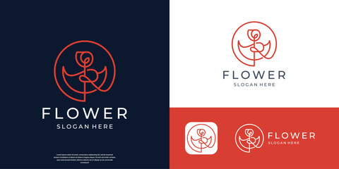 Naklejka premium symbol of beauty flower rose logo template vector design.