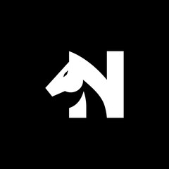 letter N horse logo