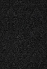 Elegant black gothic wallpaper, intricate floral damask pattern  Seamless repeat , style, antique