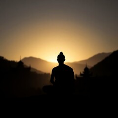Buddhist monk meditaties in lotus position