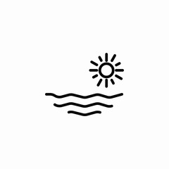sea sun shining icon sign vector