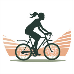 Obraz premium A girl riding a bike in black and white