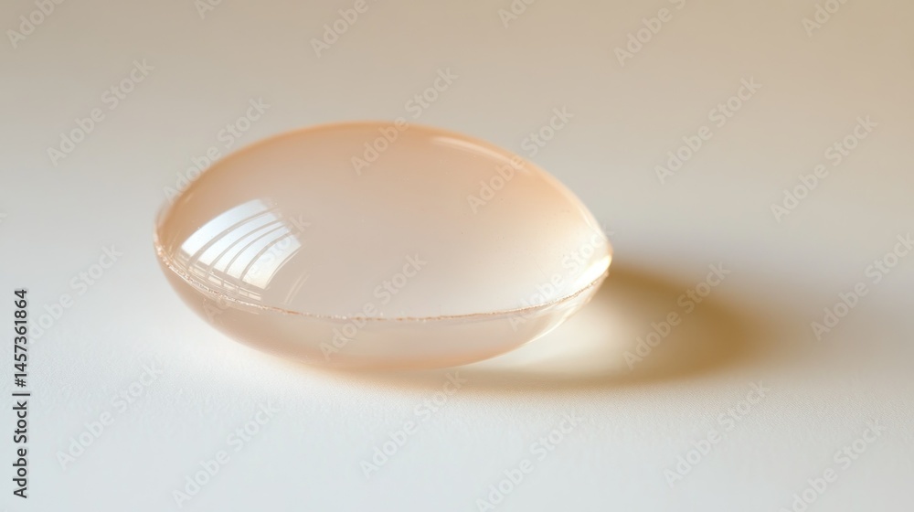 Poster a translucent oval shaped object casts a soft shadow