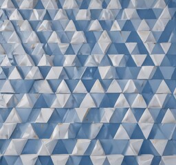 Fototapeta premium Modern blue backdrop, textured white triangles & squares , design, white