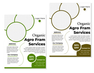 Organic flyer design template and Lawn gardening flyer layout