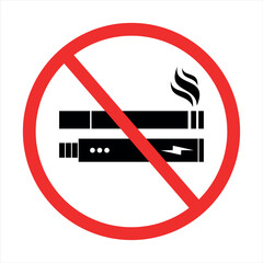 no smoking and vaping sign &ndash; prohibited symbol for cigarette and e-cigarette use in restricted areas