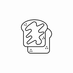 toast butter icon sign vector