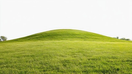 Obraz premium Green grassy hill under bright sky
