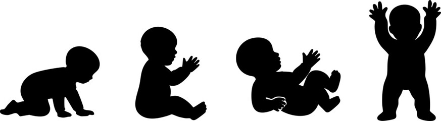 Baby Development Stages Silhouette