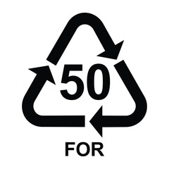 Bio matter organic material recycling symbol 50 FOR, Bio matter organic material recycling code 50 FOR, vector illustration