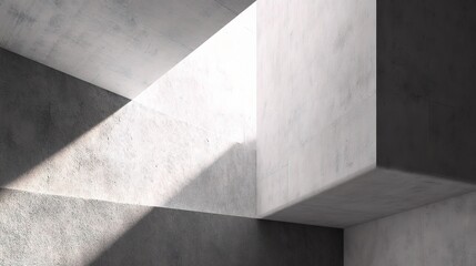 Abstract Architecture with Intersecting Lines of Light and Shadow