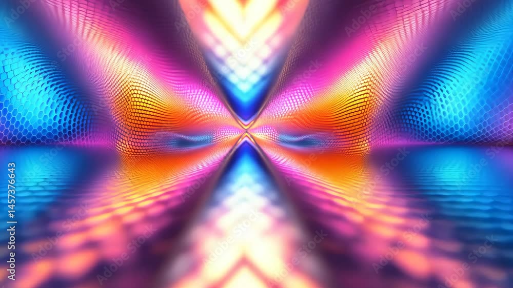Poster vibrant digital light colorful abstract waves create mesmerizing visual experience