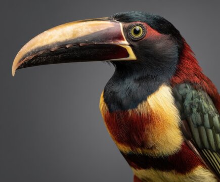 Black-necked aracari, Pteroglossus aracari, in the wild