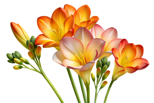 gradient freesia flower yellow to orange transition