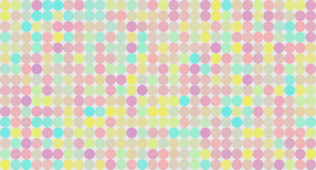 Pastel polka dots with a soft noise texture on white, in a colorful seamless repeating pattern