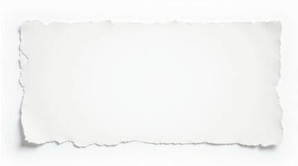 Obraz premium Realistic torn paper edge with rough, jagged texture, isolated on a clean white background, perfect for design overlays or creative mockups.