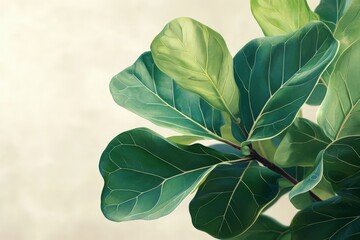 Obraz premium Close-up of lush, vibrant leaves against a soft backdrop.