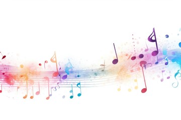 Fototapeta premium Music line horizontal border backgrounds paper white background.