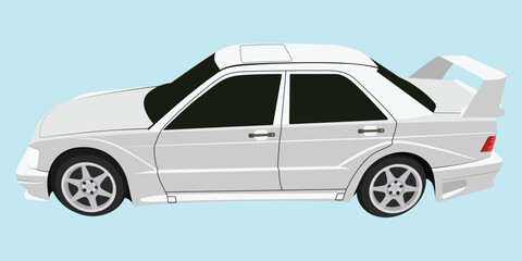 Realistic Car, Pickup and Vehicle Vector Illustration 
