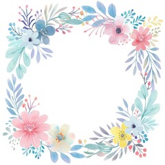 Little flower circle border pattern backgrounds wreath.