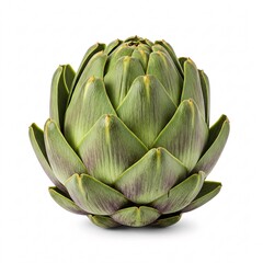 Green artichoke with layered petals, fresh vegetable for healthy eating,