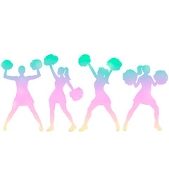 Cheerleaders silhouette