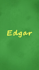 Green Phone Wallpaper with Name Edgar in Calligraphy