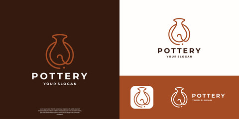 minimalist handmade pottery logo design inspiration.