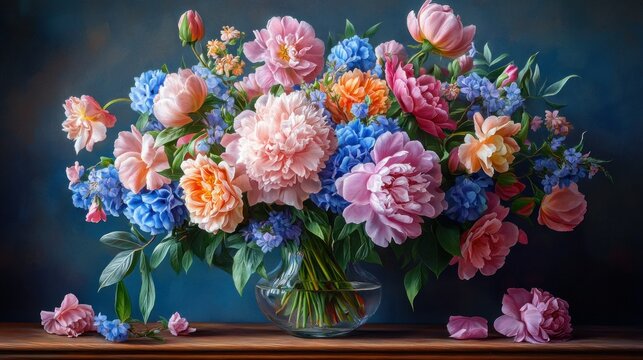 Vibrant floral bouquet in vase