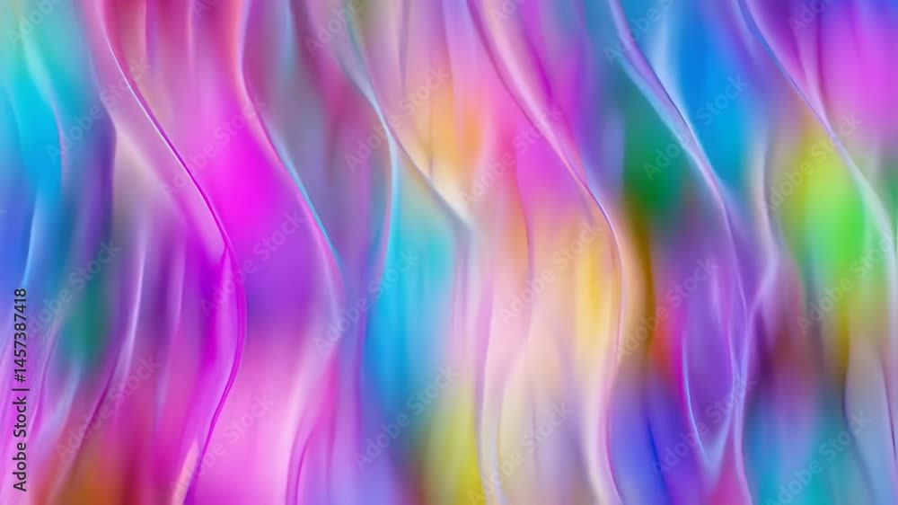 Poster Abstract holographic fluid texture loop with vibrant iridescent colors in motion, flowing pattern. Generated AI