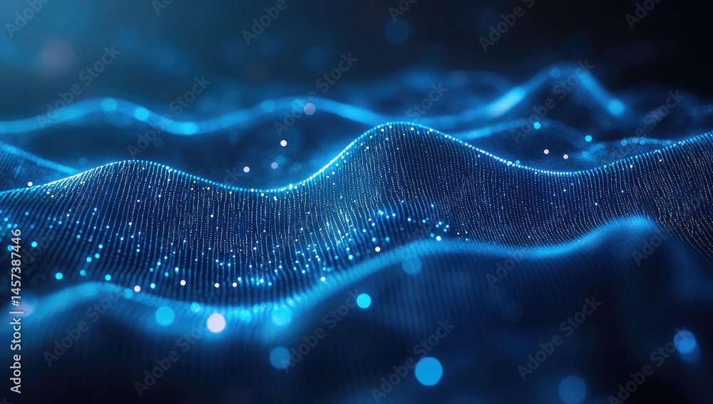 Poster abstract digital wave. dynamic data flow
