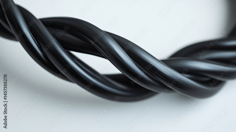 Poster abstract black cable twists modern design background image dark wire cord shiny lines power style