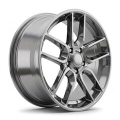Obraz premium Silver car rim, isolated on a white